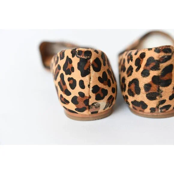 J. Crew Zoe D’Orsay Flats Sz 8 Calf Hair Leopard Print Pointed Toe Flat - Picture 13 of 16